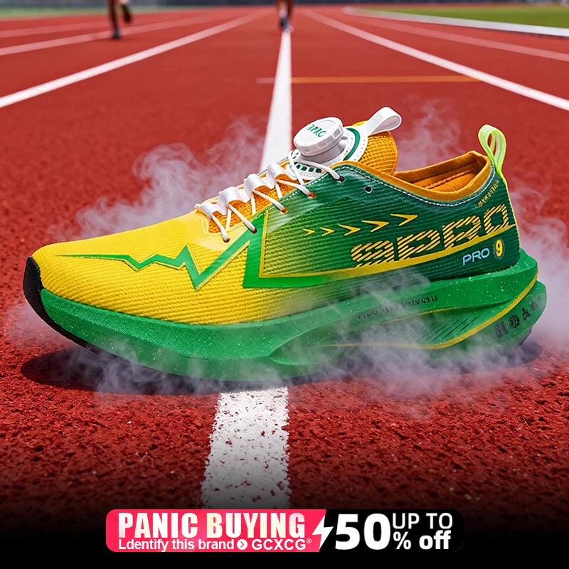Scarpe da corsa da maratona da uomo con soletta in carbonio, sportive specializzate, traspiranti e leggere; scarpe da ginnastica da donna comode, sportive e antiscivolo