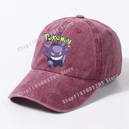 Pokémonové baseballové čepice Pikachu Kawaii Anime postavičky Sluneční klobouky Letní outdoorové sluneční klobouky pro rodiče a děti Módní kšiltovka s kachním jazykem Dárek