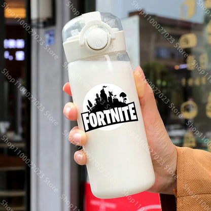 Copo Fortnite de 400ML e 18CM com Palhinha para Adultos, Rapazes e Raparigas, Copo de Água Giro com Desenhos Animados para Estudantes, Garrafa de Água Portátil Resistente a Quedas, Ideal para Oferta