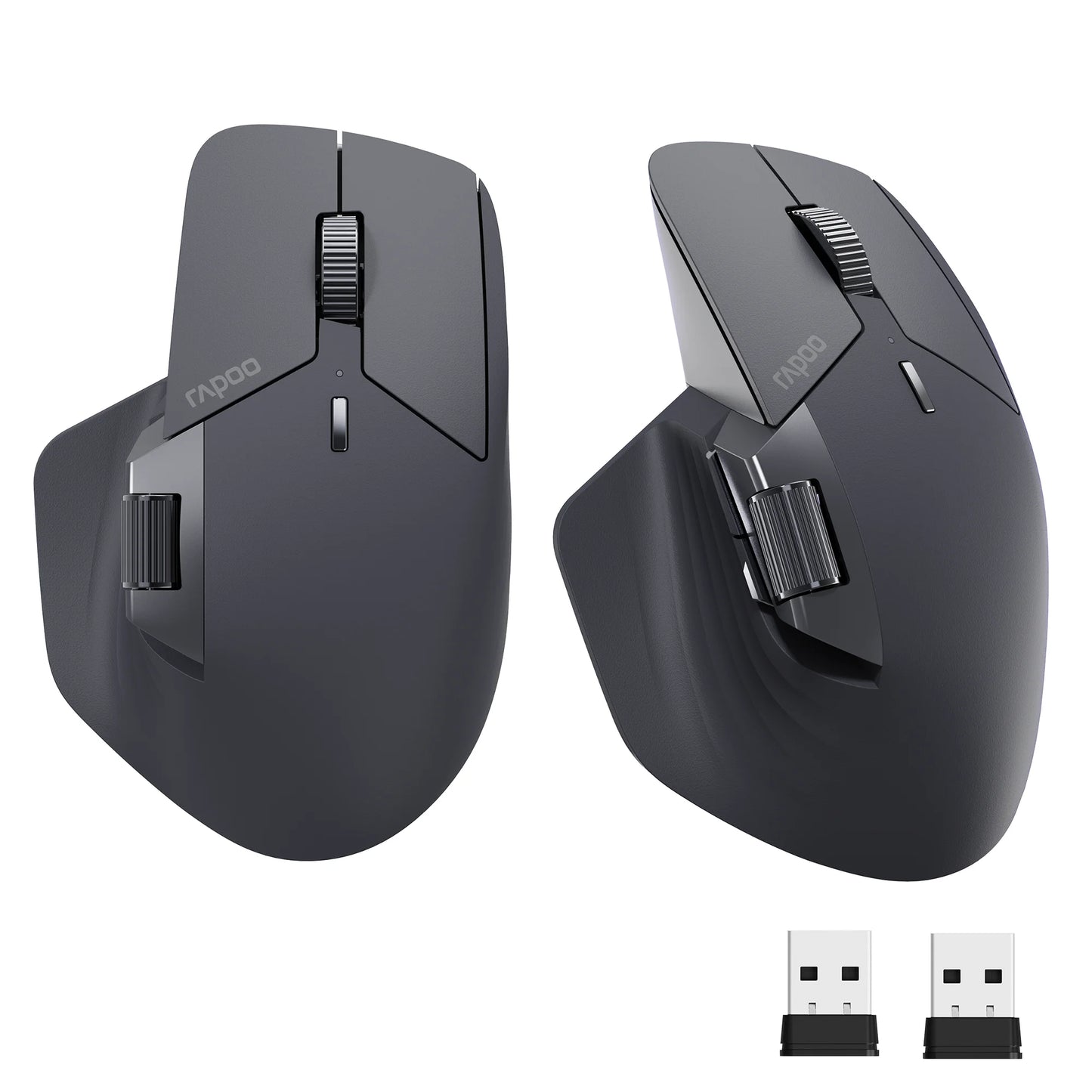 Rapoo MT760 Multi-Mode Rechargeable Wireless Bluetooth Mouse, 4000 DPI Ergonomic Wireless Mouse for Up to 4 Devices, Programmable Office & Laptop Mouse