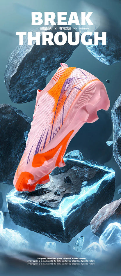 Scarpe da calcio professionali da uomo per attività all'aperto con suola in gomma, scarpe da allenamento resistenti e comode per adulti e adolescenti, scarpe da calcio antiscivolo