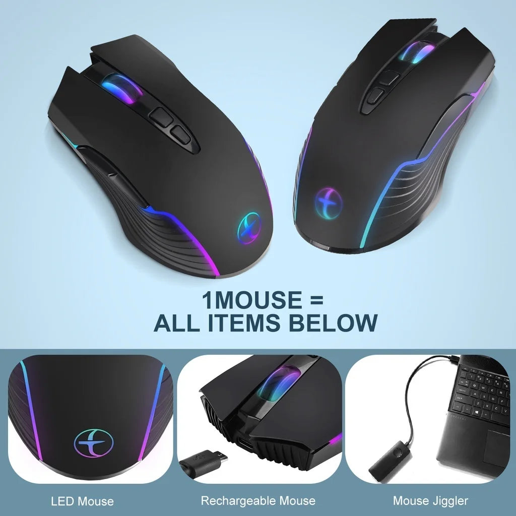 2.4G Wireless Mouse Type-C Rechargeable Silent Wireless Mouse for MacBook, Laptop & PC, Plug and Play Ergonomic Computer Mouse