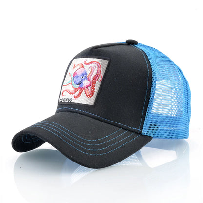 Unisex Baseball Cap With Octopus Patch For Men And Women Four Season Snapback Trucker Hats Outdoor Breathable Casual Sports Cap