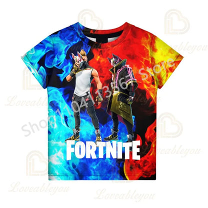 Dječja F-Fortnited majica Battle Game za odrasle, kratkih rukava, ljetna majica za tinejdžere i tinejdžerice