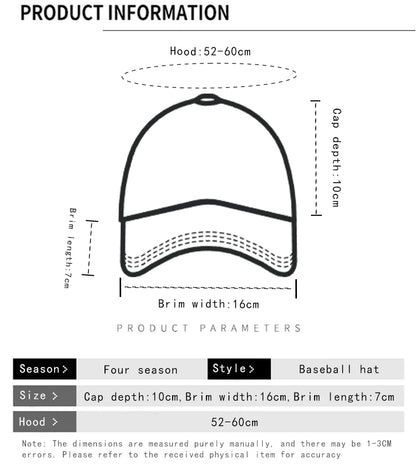 New Unisex American Vintage Letter Personal Baseball Hats Breathable Broken Style Sunshade Peaked Caps Versatile Fashion Street