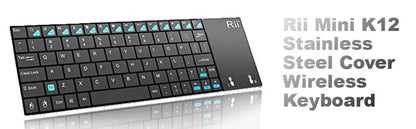 Russische, spanische, englische und französische kabellose Tastatur Rii K12+/i12+ Mini-Tastatur mit Touchpad-Maus für Android, Laptop, PC und TV-Box
