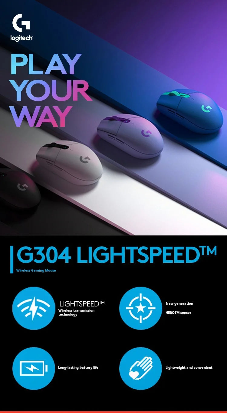 Logitech G304 Wireless Mouse LIGHTSPEED 12000 DPI Gaming Mouse 6-Button