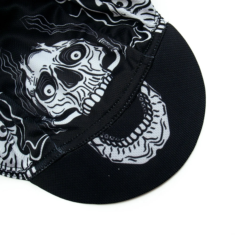 Cappellino da ciclismo con teschio per uomo e donna, cappellino sportivo da esterno, estivo, traspirante, da indossare sotto il casco da ciclismo