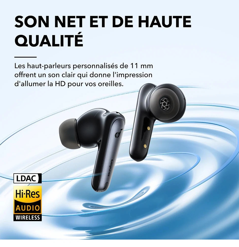 Soundcore by Anker Liberty 4 NC Wireless Bluetooth 5.3 Earbuds – Adaptive Noise Cancelling 98.5%, Deep Bass In-Ear Headphones with Microphone, ANC Bluetooth 5.3 Earbuds