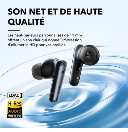 Soundcore by Anker Liberty 4 NC Wireless Bluetooth 5.3 Earbuds – Adaptive Noise Cancelling 98.5%, Deep Bass In-Ear Headphones with Microphone, ANC Bluetooth 5.3 Earbuds