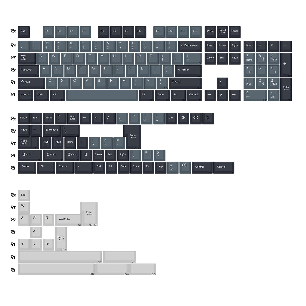 KBDiy GMK Apollo Keycaps ISO PBT Cherry Profile Retro Double Shot Keycap for MX Switches Alice 60 Mechanical Keyboard Key Caps