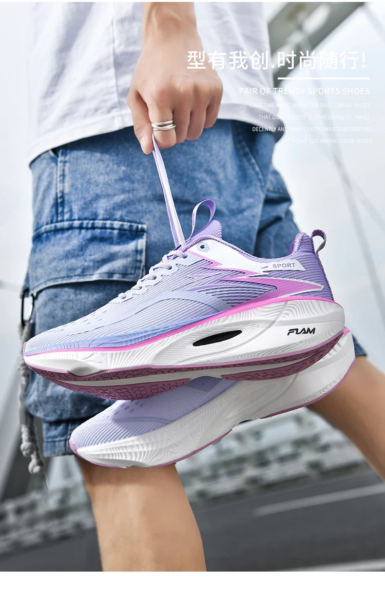 Running Shoes Carbon Board Speciality Marathon Men Sports Breathable Lightweight Women's Comfortable Athletic Nonskid Sneakers