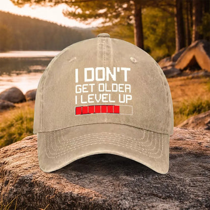 Cappellino da baseball per il compleanno "Gamer Level Up", in cotone lavato, regolabile, stile trucker da esterno