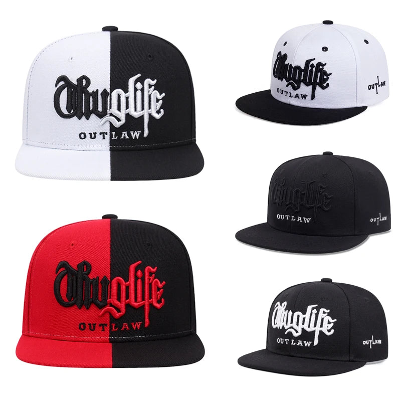 Casquette à bord plat « Thug LIFE » pour enfants, casquette streetwear hip-hop pour hommes, casquette de cyclisme, de pêche et de protection solaire pour femmes, casquette de baseball ajustable