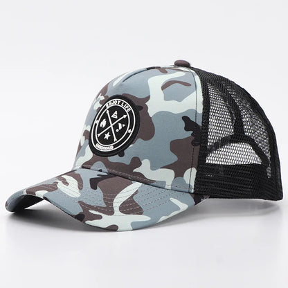 Sommer-baseballkasket i mesh til kvinder og mænd med bogstavpatch, snapback-kasket, afslappet, åndbar, unisex, street, hiphop, trucker-kasketter
