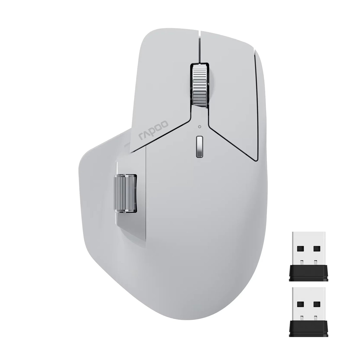 Rapoo MT760 Multi-Mode Rechargeable Wireless Mouse, Ergonomic Bluetooth Mouse with 4000 DPI, Easy-Switch for Up to 4 Devices, USB-C Rechargeable