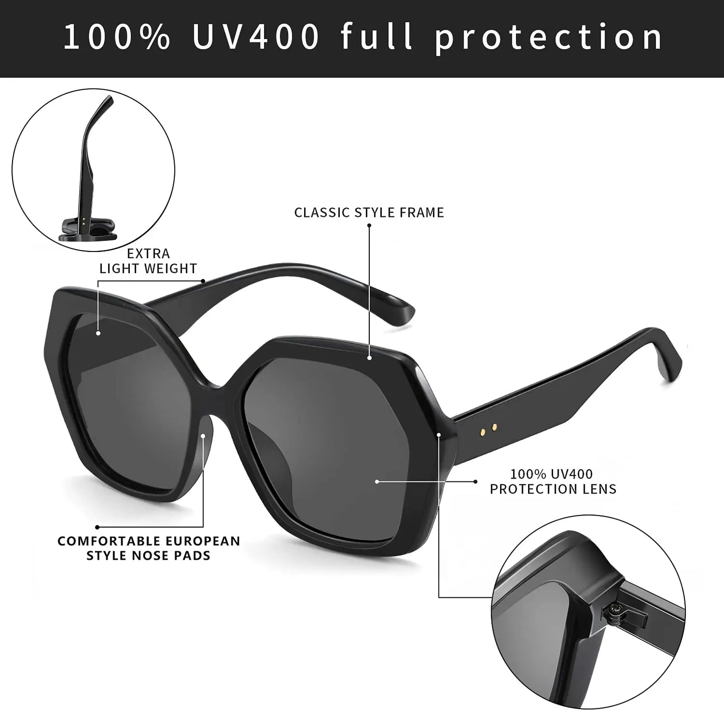 ZENOTTIC Butterfly Sunglasses Women Fashion Design Big Eyewear Shades for Ladies Uv400 Travel Oversize Sun Glasses