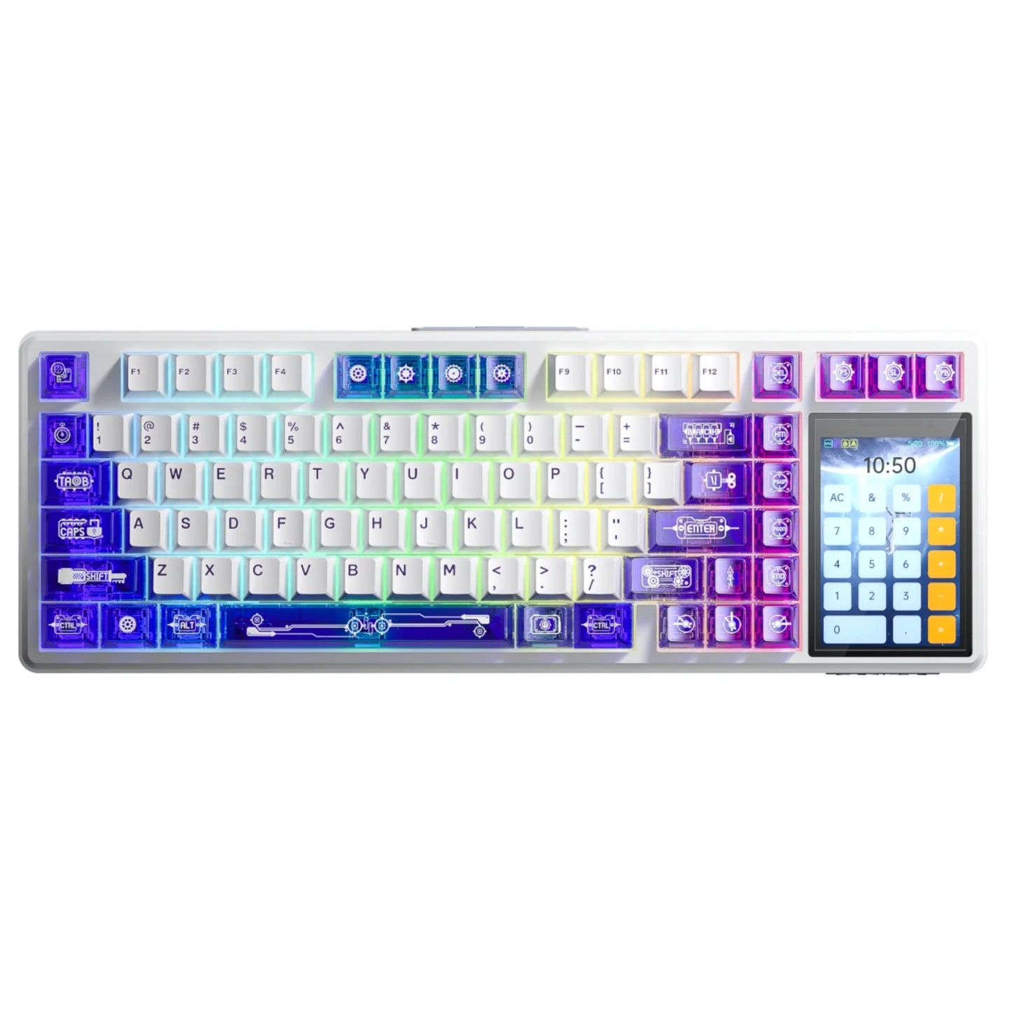 AULA L99 75% Layout Hot-Swap Gasket Wired/Bluetooth/2.4GHz Wireless Mechanical Gaming Keyboard with 3.98-inch Screen & 8000mAh