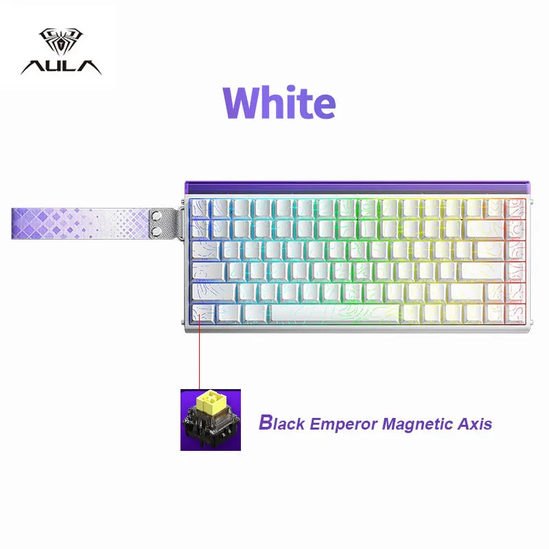 AULA HERO 84 HE Wired Mechanical Keyboard Music Rhythm RGB Gaming Keyboard 8K Return Magnetic Switch High Performance Keyboard