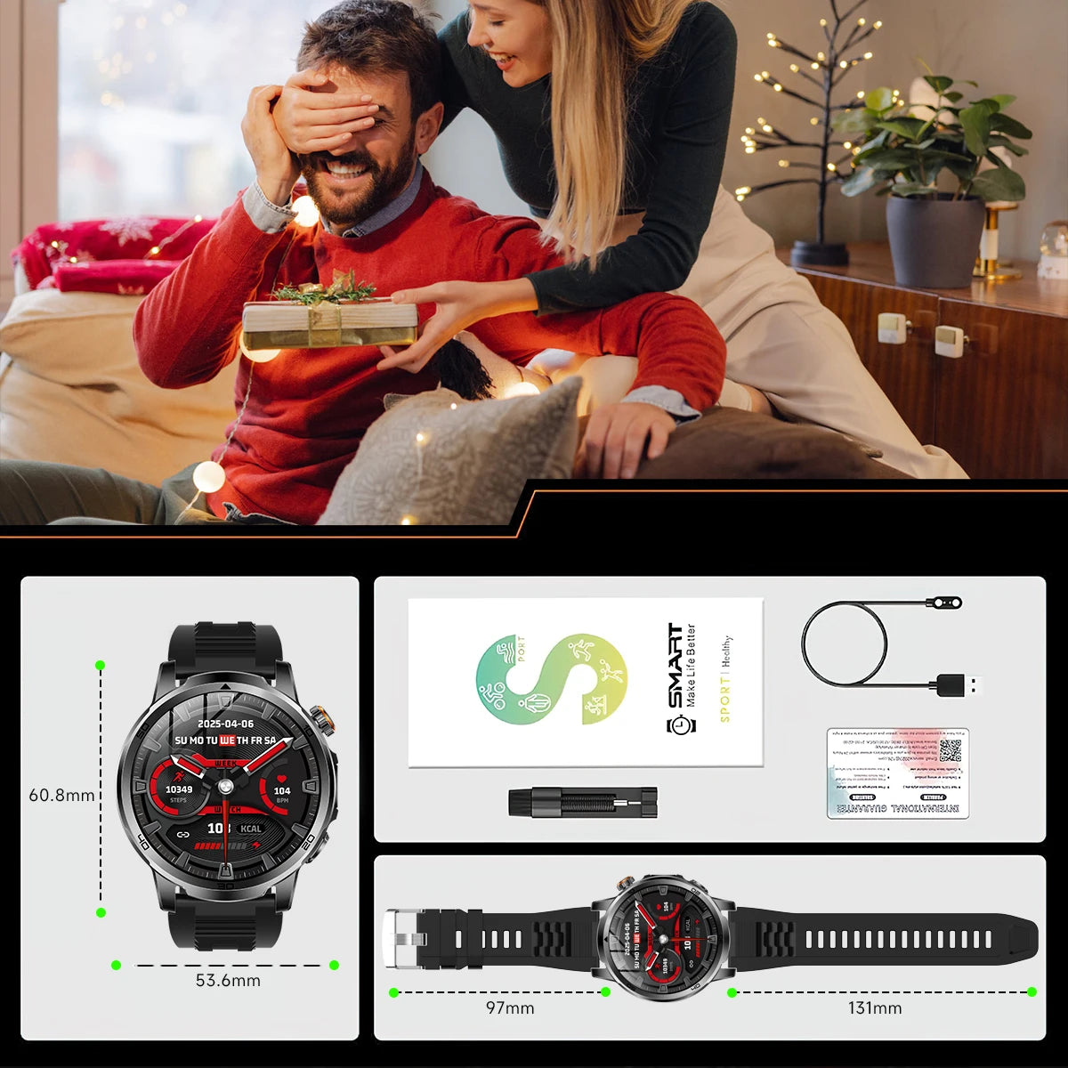 2026 New Military Outdoor Smart Watch 1.85‘’ AMOLED 1000mAh Large Battery 5ATM Waterproof Voice Call Sports Men Fitness Bracel
