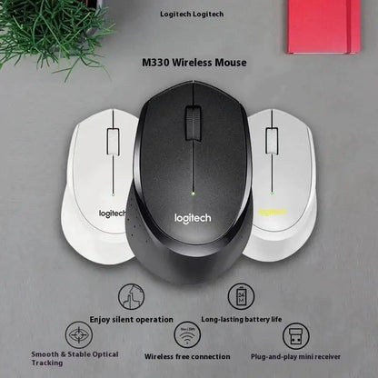 Logitech M330 Professional Office Mouse, Quiet Wireless Ergonomic Mouse, 2.4GHz USB Optical Mouse for Laptop, PC & Desktop