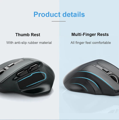 E-YOOSO X-31 Wireless Mouse 2.4G Ergonomic Mouse, 4800 DPI Optical Gaming & Office Mouse for PC, Laptop, MacBook & Notebook