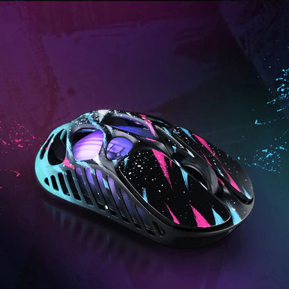 GravaStar Mercury X Pro trådlös gamingmus med tri-mode, 8K-mottagare, lätt magnesiumlegering, lång batteritid, RGB-gaming