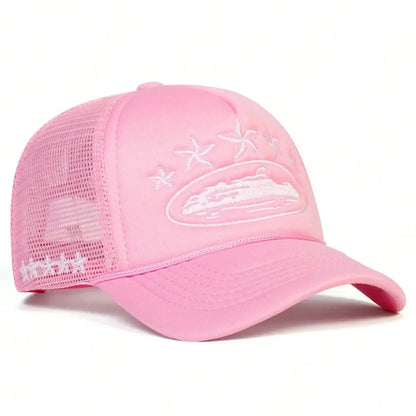 Unisex Men Women Cap Pentagram Embroidery Baseball Net Caps Spring Summer Outdoor Adjustable Casual Hats Sunscreen Hat