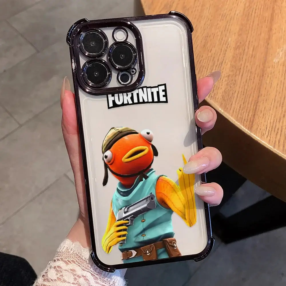 Capa de telemóvel com revestimento Anime Fortnites Game para Xiaomi Redmi A7 15 A3 15C 14C K50 A1 Note 15 14 13 12 12s Pro Plus 4G 5G antiqueda