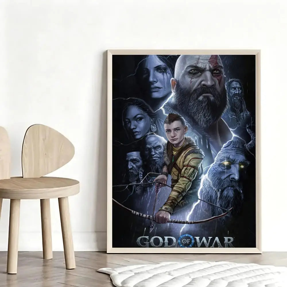 Mythic G-God of War RagnarokS Poster Stylish Art Poster Wall Decor for Living Room Bedroom Office Hotel Home Interior