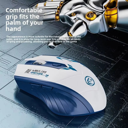 Rechargeable Wireless Mouse Bluetooth 5.4 & 2.4GHz Gaming Mouse, Ergonomic Wireless Mouse 1600 DPI for PC, Laptop & Office