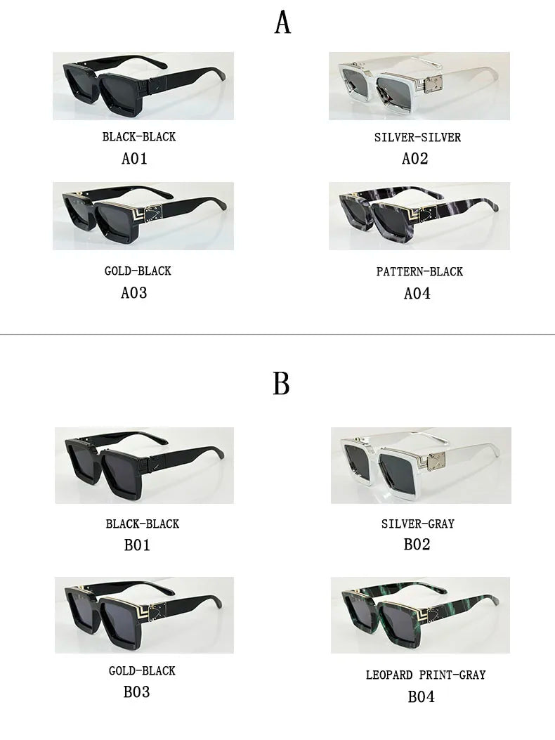 Millionaire Square Sunglasses For Men Retro Sunscreen Sunglasses Women Trendy And Fashionable Vintage Fashion Glasses Zonnebril