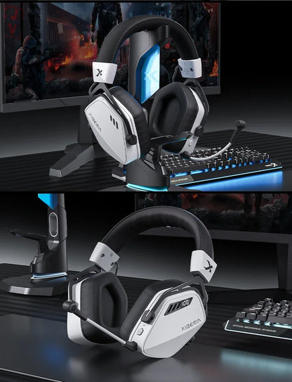 XIBERIA Wireless Gaming Headphones K03S Pro 7.1 Surround Sound Headset with Mic, Low Latency 2.4GHz Gamer Headphones, Long Battery Life Gaming Headset