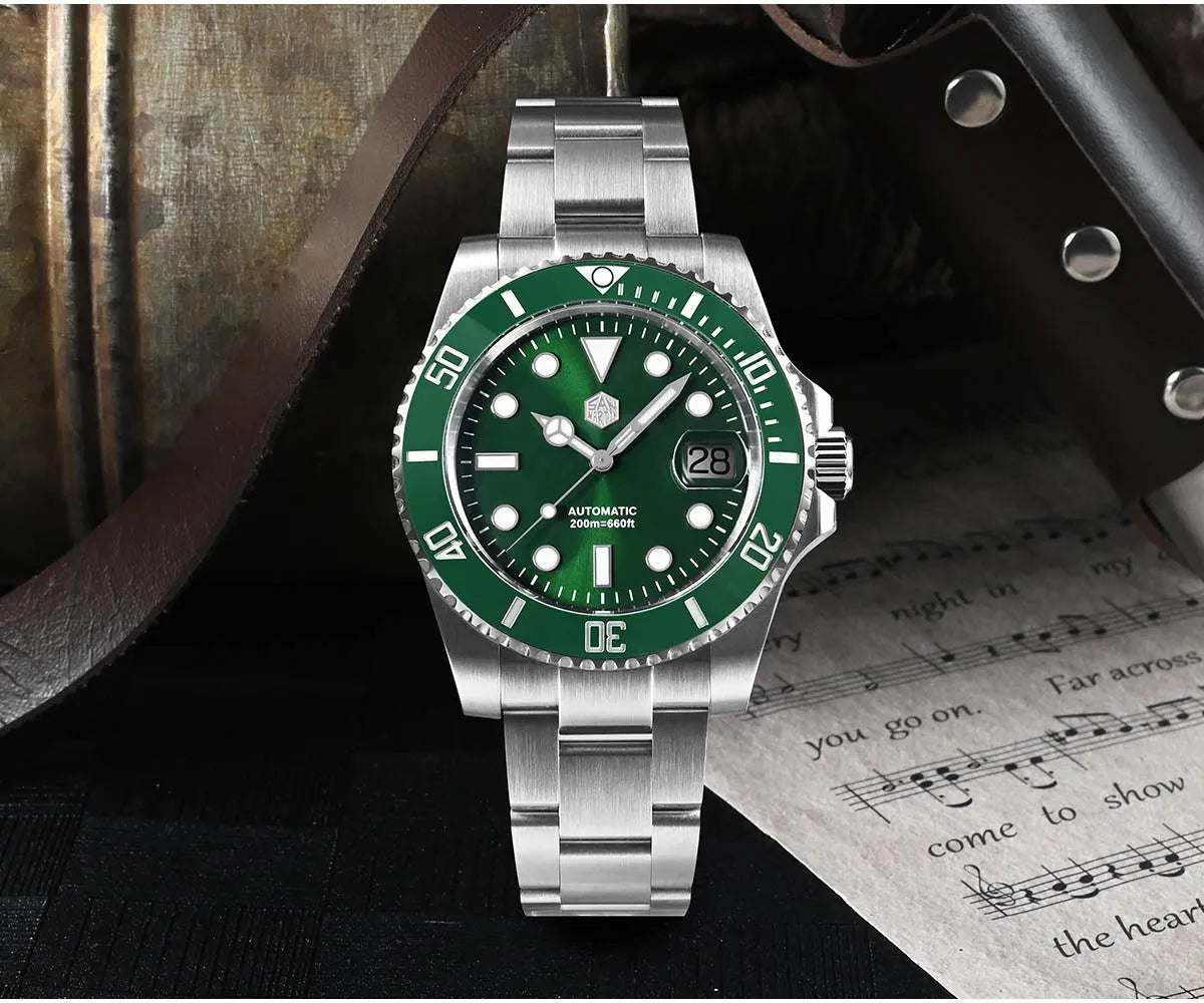 San Martin Upgraded Version 40mm Water Ghost Diver Watch Men Luxury Automatic Mechanical Watches Sapphire Waterproof 200m SN0017