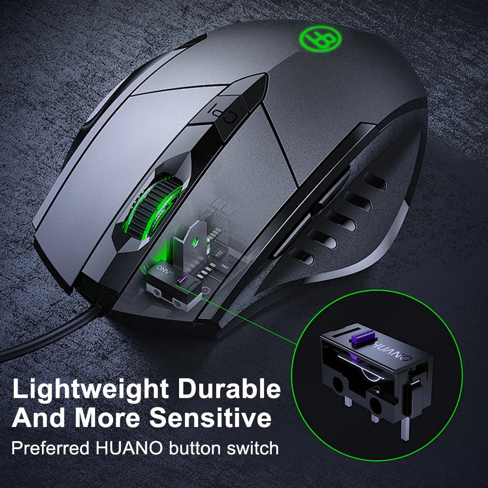 BalanceFit USB Wired Mouse 7200 DPI Ergonomic Computer Mouse, 6-Button USB Wired Mouse for Laptop, PC, Desktop, Office & Gaming