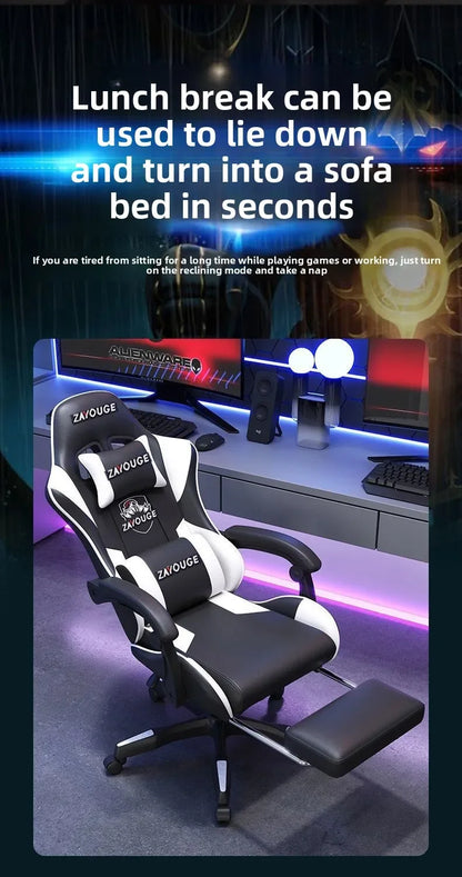 Ergonomiczny fotel gamingowy do domowego biura na długie godziny, dla streamerów, regulowany, odchylany, lekki i wytrzymały