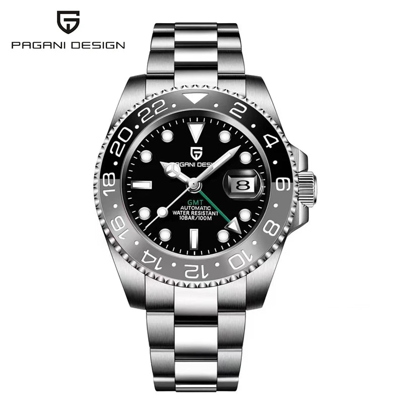 PAGANI DESIGN 40MM GMT Watches for Men Luxury Sapphire AR Mechanical Watch Ceramic Bezel Automatic 100M Waterproof Gift watch