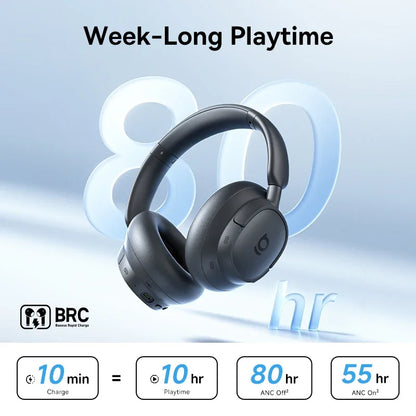 Baseus Bass BH1 NC Lite ANC Wireless Headphones Bluetooth 6.0 Noise Cancelling Headset 80H Battery Over Ear Earphones