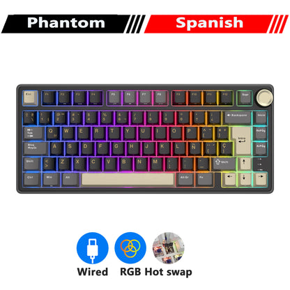 RK R75 Royal Kludge Wired Mechanical Keyboard 80 Keys 80% Gasket RGB Backlit Hot-swappable Gaming Keyboard with MDA PBT Keycaps