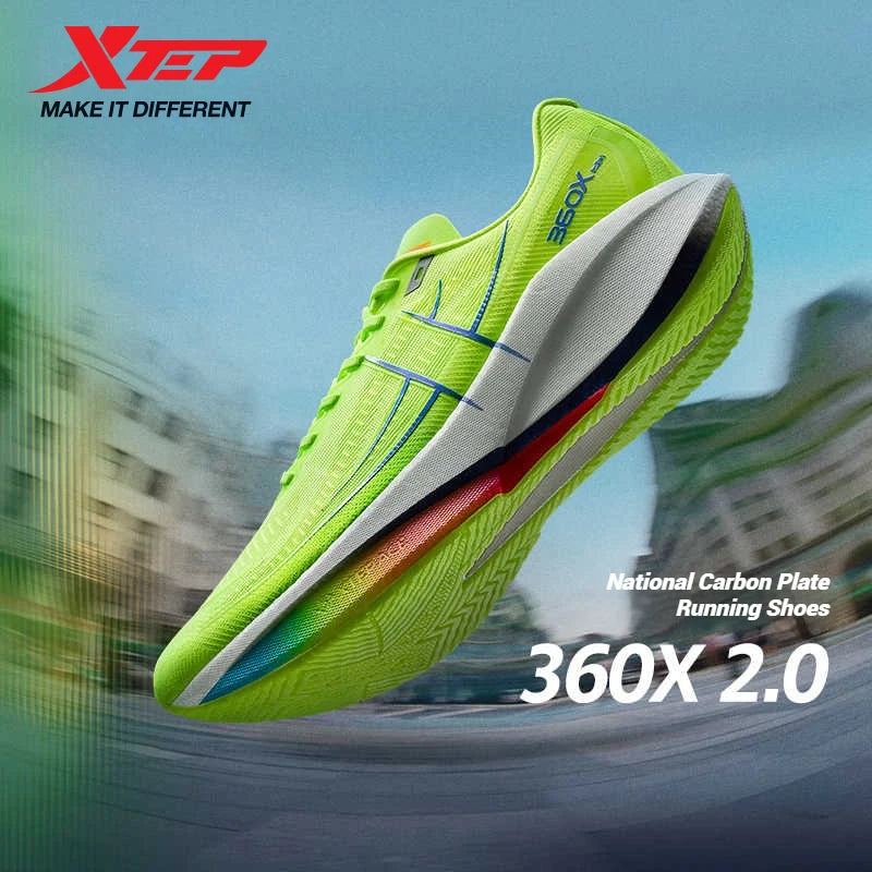 Xtep 360X 2.0 професионални маратонски обувки за бягане, мъжки състезателни обувки с карбонова плоча и омекотяване, спортни тренировъчни обувки 975219110035