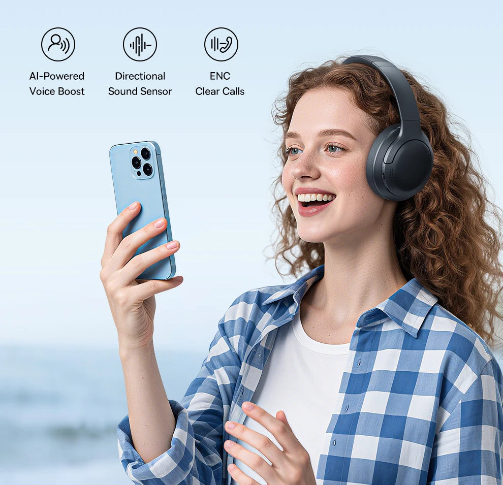 Auriculares inalámbricos Bluetooth 5.3 circumaurales Baseus – Diafragma HiFi de 40mm, auriculares plegables con 70H de reproducción y audio espacial