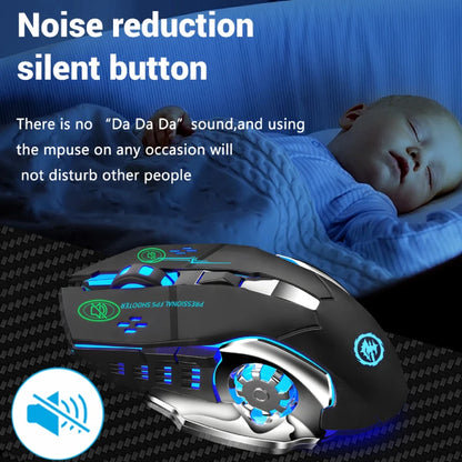 Wireless Bluetooth Mouse Rechargeable 2.4G USB Gaming Mouse, Silent Ergonomic Wireless Bluetooth Mouse with RGB Backlight, Dual Mode Office & Gaming Mouse