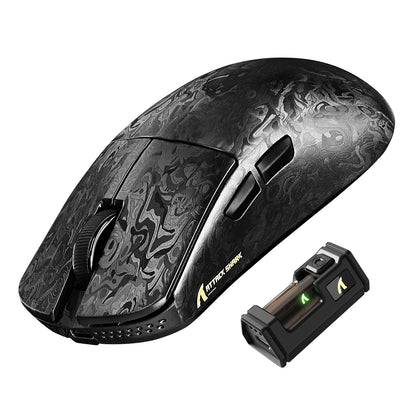 Mouse de gaming wireless ATTACK SHARK R11 ULTRA din fibră de carbon, 8000Hz, PAW3950MAX, 42000DPI, greutate redusă 49g, 20000FPS, Nordic 52840