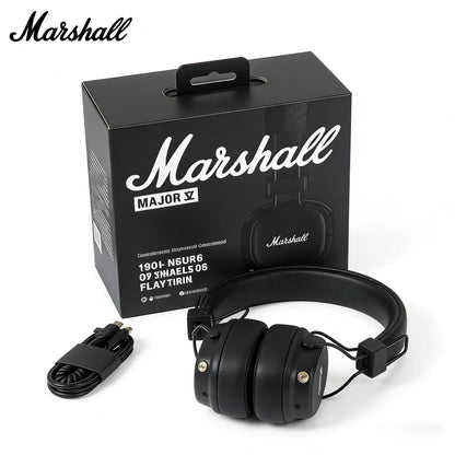 Marshall Major V On-Ear Bluetooth Headphones – Wireless Deep Bass Foldable Headset with Microphone for Sports, Gaming & Everyday Use