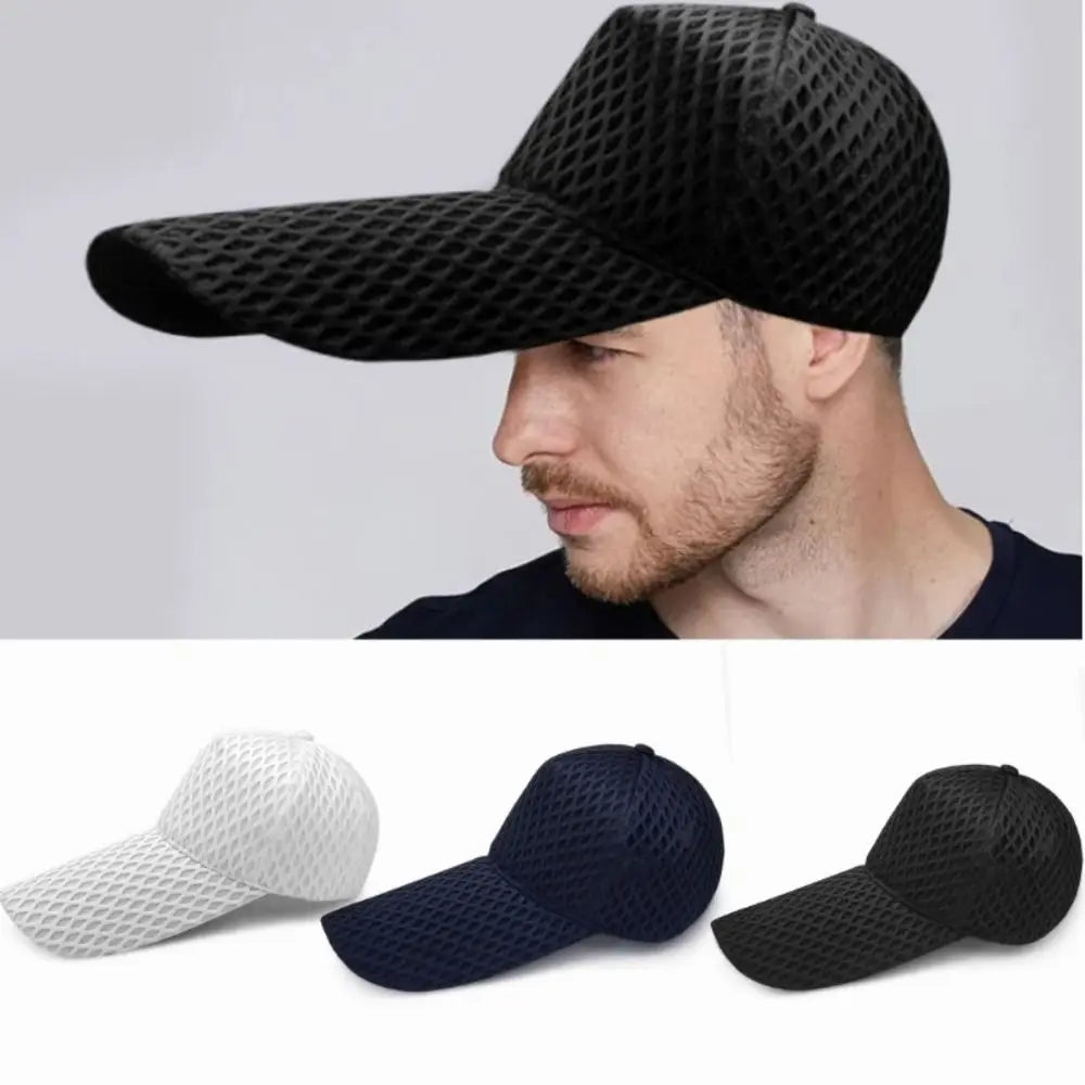 Cappello da pesca da uomo con visiera larga, 14 cm, cappello da sole taglia grande, cappellino da camionista oversize, cappellini da baseball in rete taglie forti 55-60 cm, 60-65 cm