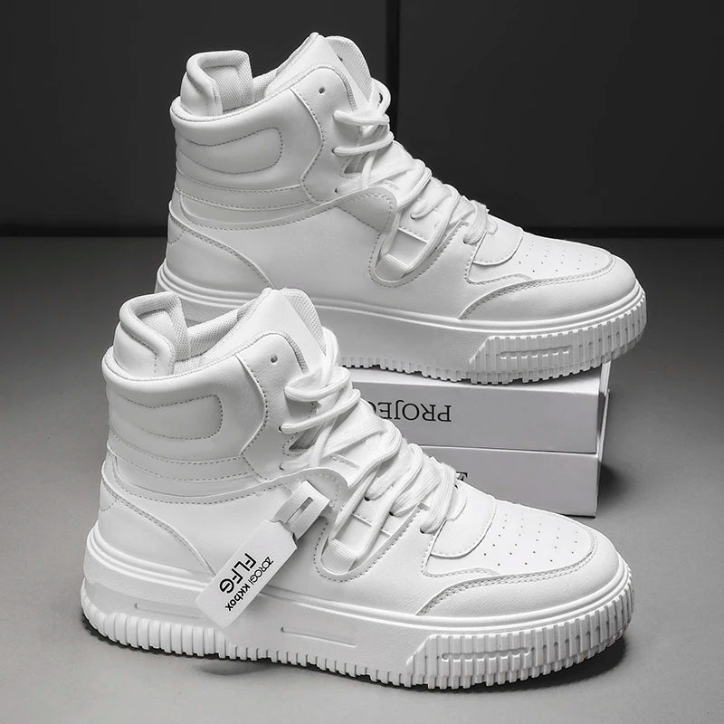 Modische Freizeit-Sneaker, High-Top-Skateboard-Schuhe, Studentenstiefel, Herren und Damen, trendig, strapazierfähig, zweifarbig, für Paare