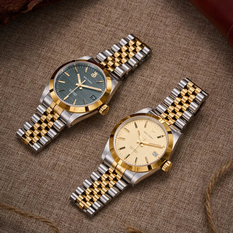 Baltany S4102 Business Man Automatic Mechanical Wristwatch 36mm Linen Dial Engine Turned Bezel NH35 Luxury Dress Watch For Man