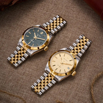 Baltany S4102 Business Man Automatic Mechanical Wristwatch 36mm Linen Dial Engine Turned Bezel NH35 Luxury Dress Watch For Man