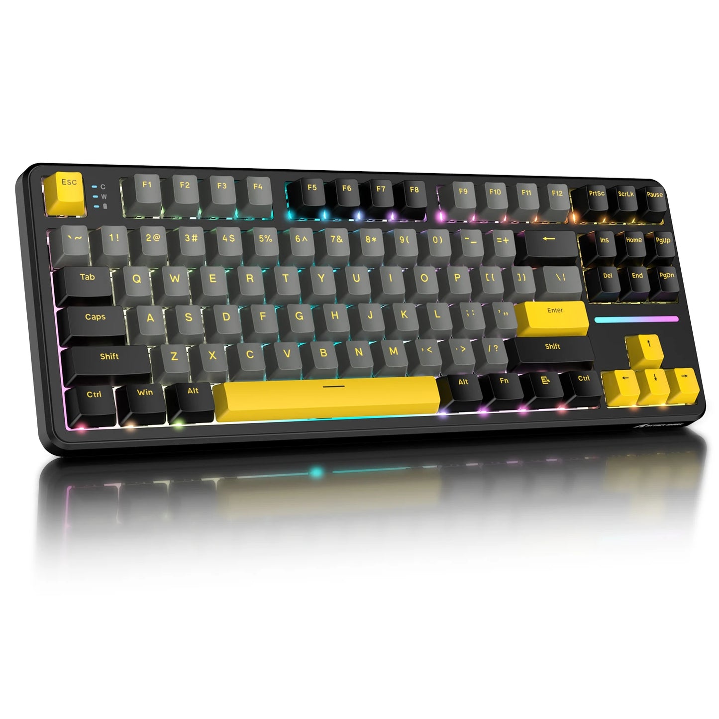 ATTACK SHARK X87 kabellose mechanische Gaming-Tastatur, Tri-Mode BT5.0/2.4GHz/USB-C, Gasket, Hot-Swappable Custom Keyboard, vorglubriziert