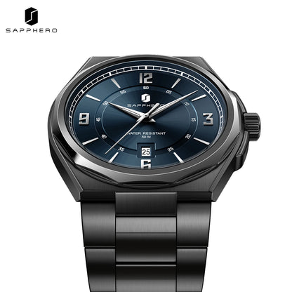 SAPPHERO Luxury Men's Watches Date Display Stainless Steel Watch Strap Men's Gifts Travel Essentials Waterproof Wristwatch